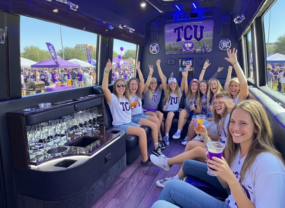 TCU Football Game Party Bus